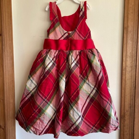 JANIE AND JACK Collections Crimson Plaid Plaid Silk Dress 5 - Picture 6 of 16